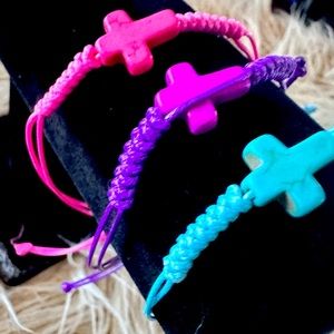 Set of 3 adjustable cross bracelets perfect stocking stuffers